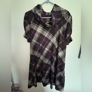 Purple and Gray Plaid Dress